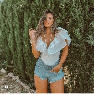 ZARA🤍 | NWT SWIMSUIT LARGE RAFFLE WHITE